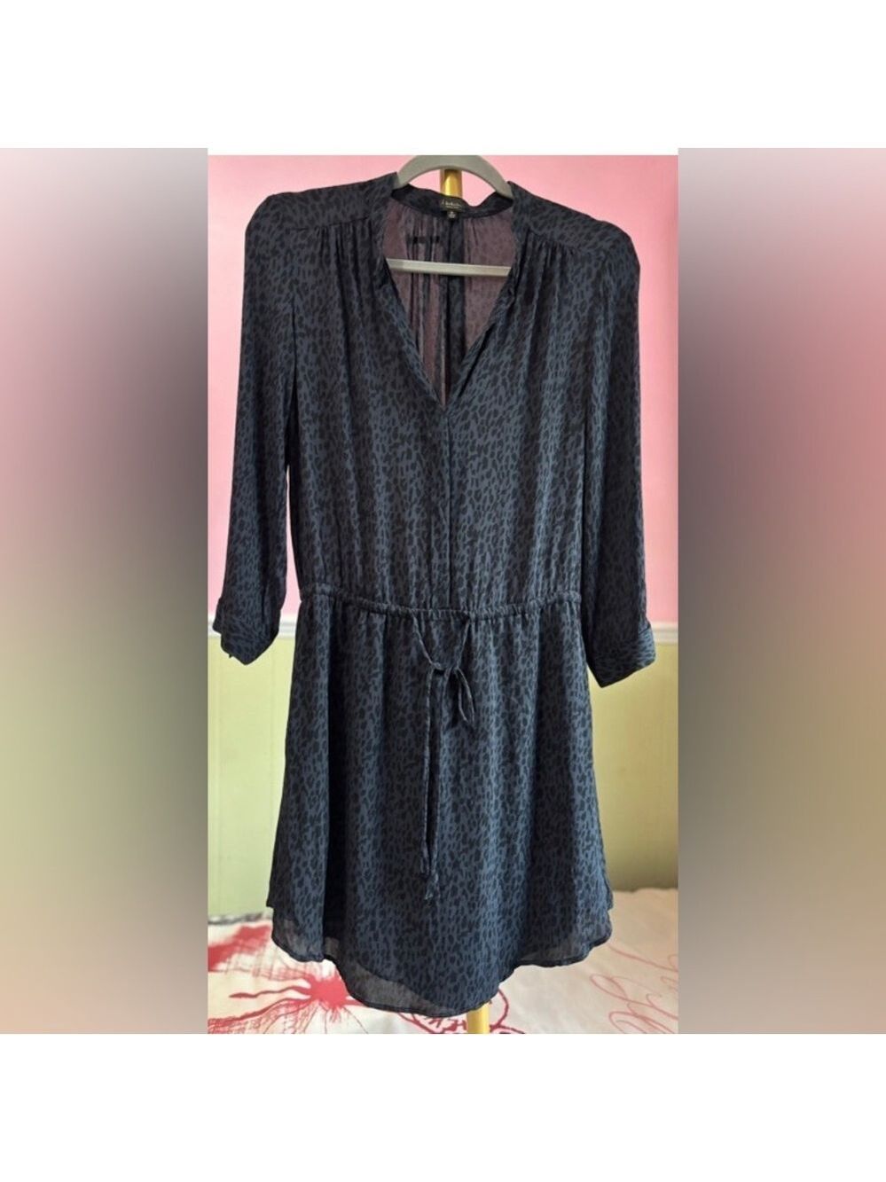 Aritzia Silk Animal Print Shirt dress. XS